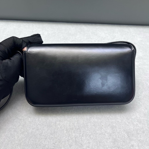 Celine Triomphe Small Triomphe Shoulder Bag Smooth Calfskin Black