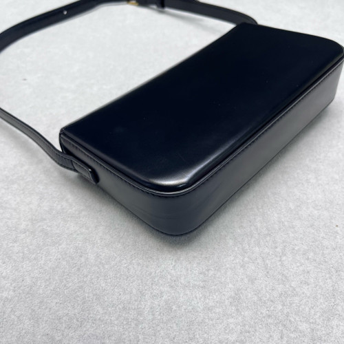 Celine Triomphe Small Triomphe Shoulder Bag Smooth Calfskin Black