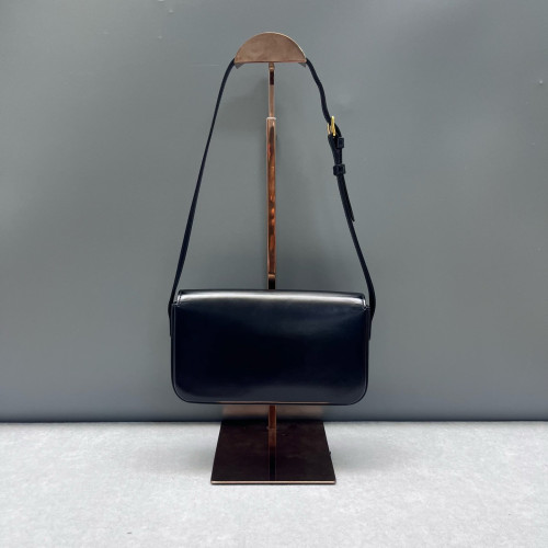 Celine Triomphe Small Triomphe Shoulder Bag Smooth Calfskin Black