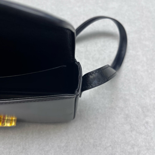 Celine Triomphe Small Triomphe Shoulder Bag Smooth Calfskin Black
