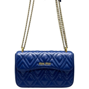 Miu Miu Shoulder Bag Calfskin Blue