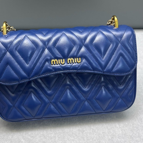 Miu Miu Shoulder Bag Calfskin Blue