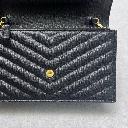 Yves Saint Laurent Small Envelope Chain Wallet Caviar Black Yves Saint Laurent Small Envelope Chain Wallet Caviar Black