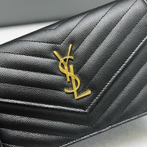 Yves Saint Laurent Small Envelope Chain Wallet Caviar Black Yves Saint Laurent Small Envelope Chain Wallet Caviar Black