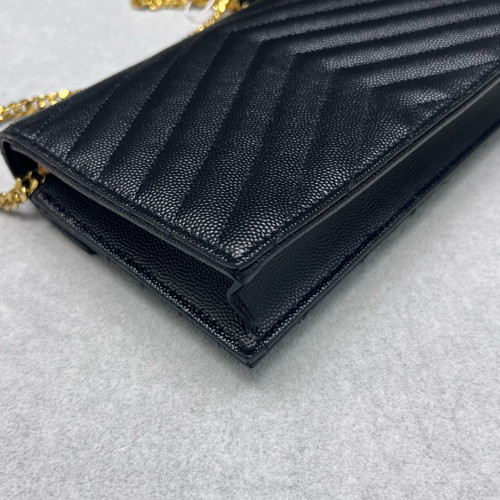 Yves Saint Laurent Small Envelope Chain Wallet Caviar Black Yves Saint Laurent Small Envelope Chain Wallet Caviar Black