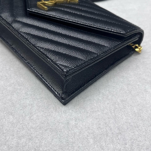 Yves Saint Laurent Small Envelope Chain Wallet Caviar Black Yves Saint Laurent Small Envelope Chain Wallet Caviar Black