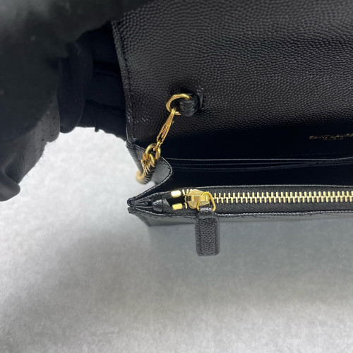Yves Saint Laurent Small Envelope Chain Wallet Caviar Black Yves Saint Laurent Small Envelope Chain Wallet Caviar Black