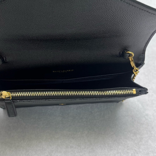 Yves Saint Laurent Small Envelope Chain Wallet Caviar Black Yves Saint Laurent Small Envelope Chain Wallet Caviar Black