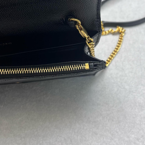 Yves Saint Laurent Small Envelope Chain Wallet Caviar Black Yves Saint Laurent Small Envelope Chain Wallet Caviar Black