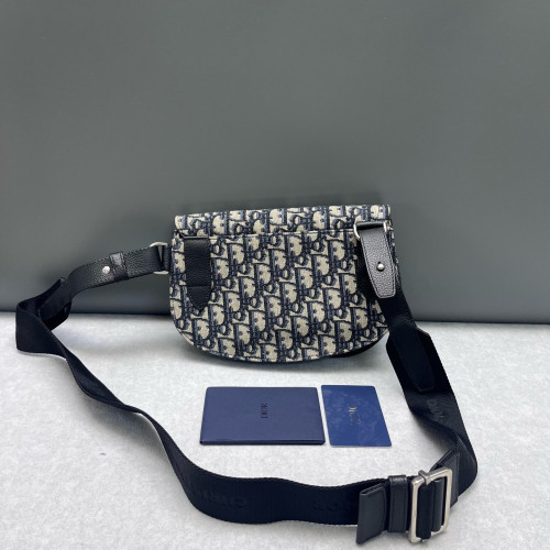 Dior Saddle Crossbody Bag Oblique Black Blue White