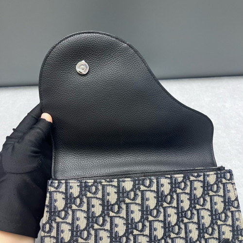 Dior Saddle Crossbody Bag Oblique Black Blue White