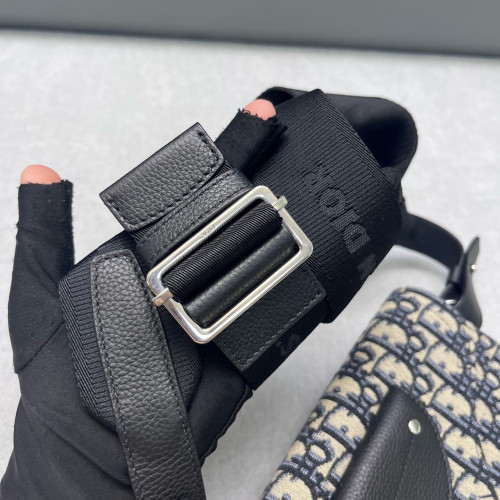 Dior Saddle Crossbody Bag Oblique Black Blue White