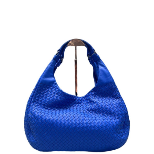 Bottega Veneta Large Campana Hobo Lambskin Intrecciato Nappa Blue