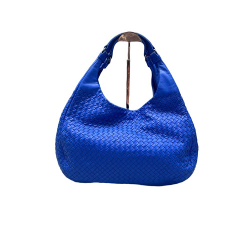 Bottega Veneta Large Campana Hobo Lambskin Intrecciato Nappa Blue