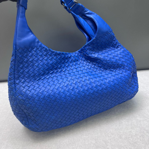Bottega Veneta Large Campana Hobo Lambskin Intrecciato Nappa Blue