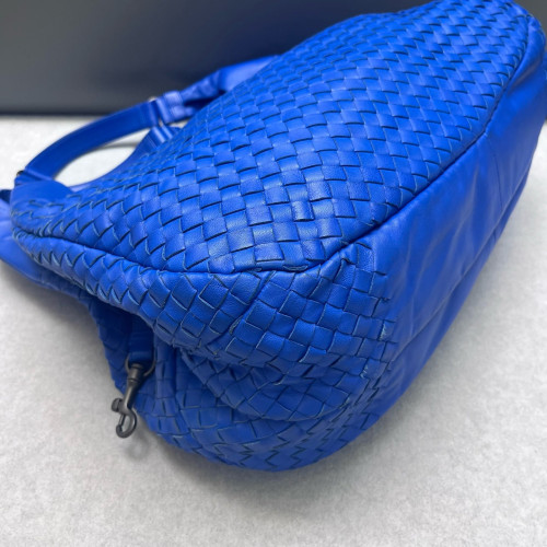 Bottega Veneta Large Campana Hobo Lambskin Intrecciato Nappa Blue