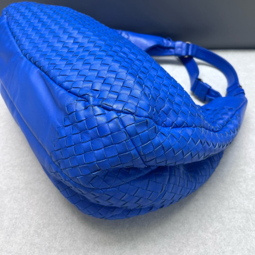Bottega Veneta Large Campana Hobo Lambskin Intrecciato Nappa Blue