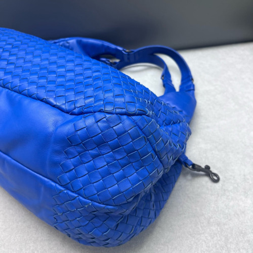 Bottega Veneta Large Campana Hobo Lambskin Intrecciato Nappa Blue