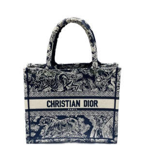 Dior New Small Book Tote Oblique Navy Beige