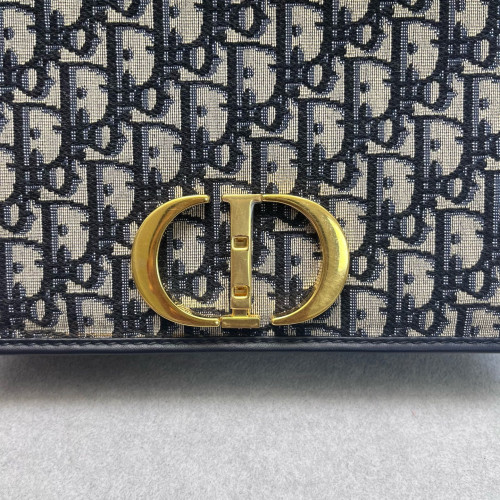 Dior 30 Montaigne Flap Bag Oblique Beige Navy Black