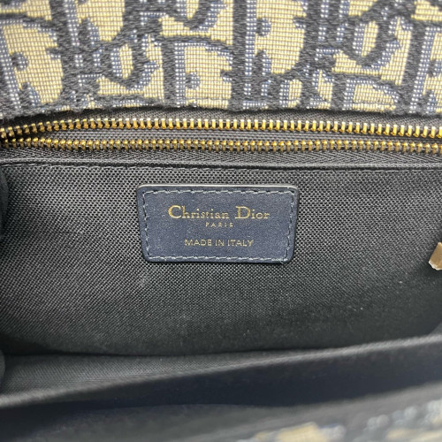Dior 30 Montaigne Flap Bag Oblique Beige Navy Black