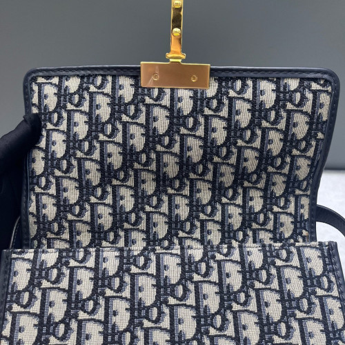 Dior 30 Montaigne Flap Bag Oblique Beige Navy Black
