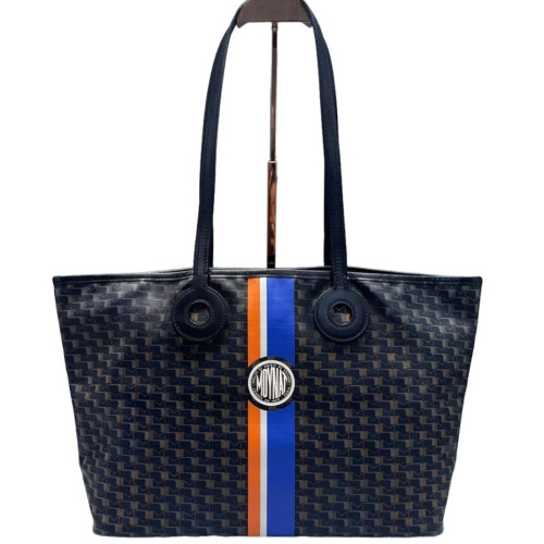 Moynat Oh! Tote Ruban GM Toile 1920 Monogram Calfskin Black Brown Orange Moynat Oh! Tote Ruban GM Toile 1920 Monogram Calfskin Black Brown Orange