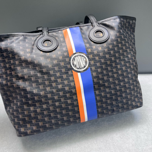 Moynat Oh! Tote Ruban GM Toile 1920 Monogram Calfskin Black Brown Orange Moynat Oh! Tote Ruban GM Toile 1920 Monogram Calfskin Black Brown Orange