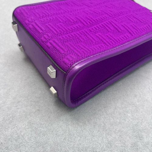 Fendi Mini Sunshine Shopper Tote Calfskin Zucca Purple