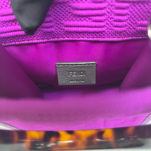 Fendi Mini Sunshine Shopper Tote Calfskin Zucca Purple