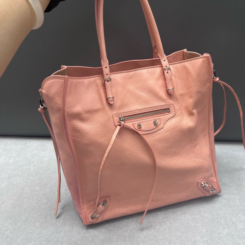 Balenciaga Papier A5 Zip Around Tote Paper Calfskin Light Tan