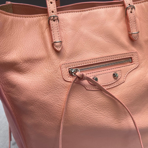 Balenciaga Papier A5 Zip Around Tote Paper Calfskin Light Tan