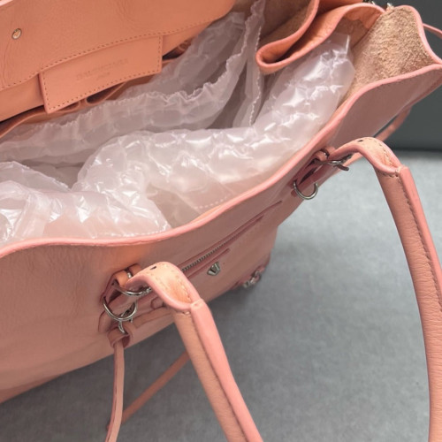 Balenciaga Papier A5 Zip Around Tote Paper Calfskin Light Tan