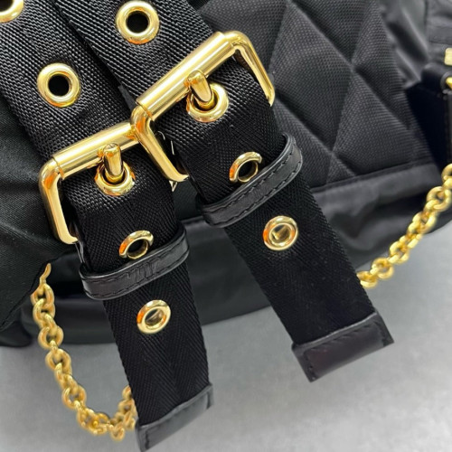 Burberry Medium Rucksack Backpack Nylon Calfskin Black Brown Burberry Medium Rucksack Backpack Nylon Calfskin Black Brown