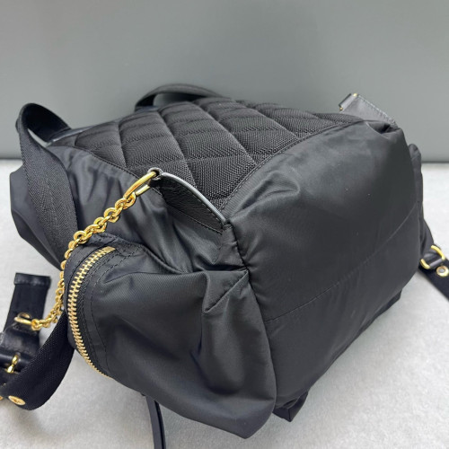 Burberry Medium Rucksack Backpack Nylon Calfskin Black Brown Burberry Medium Rucksack Backpack Nylon Calfskin Black Brown