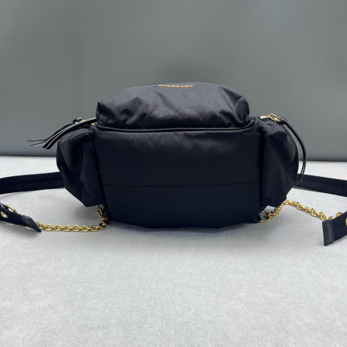 Burberry Medium Rucksack Backpack Nylon Calfskin Black Brown Burberry Medium Rucksack Backpack Nylon Calfskin Black Brown