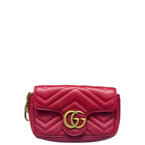 Gucci Super Mini GG Marmont Calfskin Red