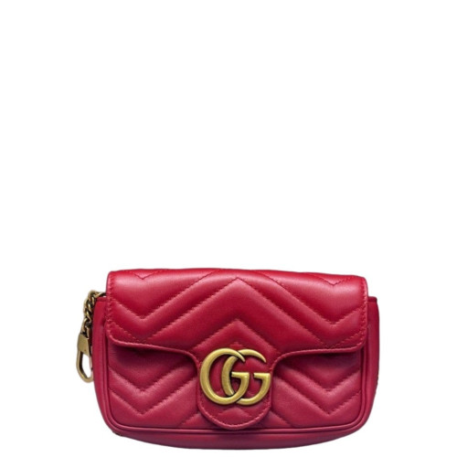 Gucci Super Mini GG Marmont Calfskin Red