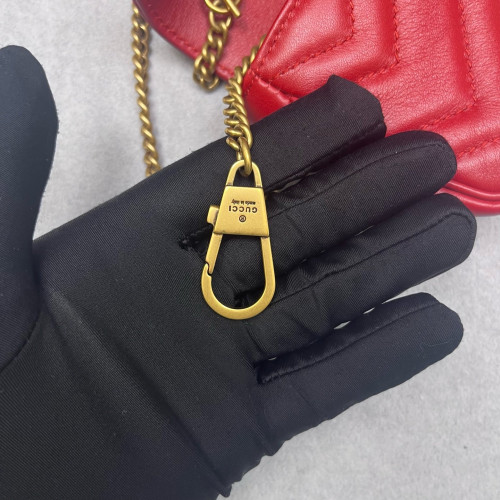 Gucci Super Mini GG Marmont Calfskin Red
