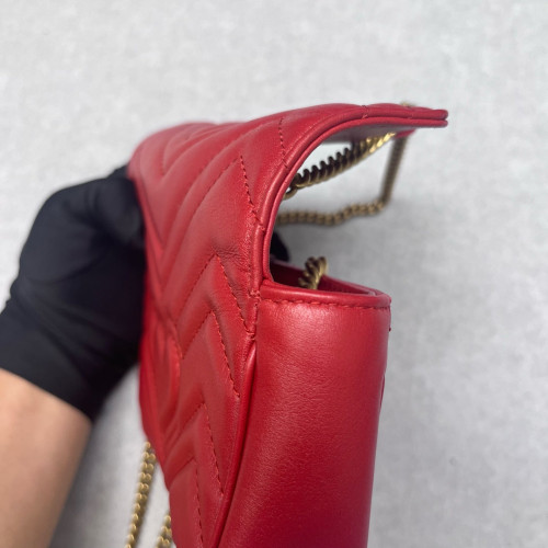Gucci Super Mini GG Marmont Calfskin Red