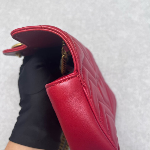 Gucci Super Mini GG Marmont Calfskin Red