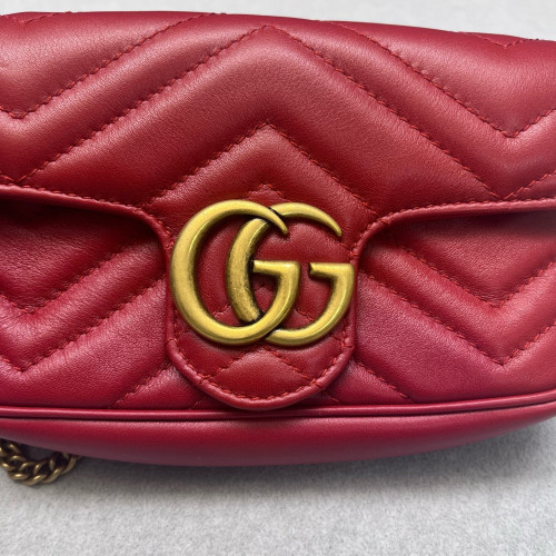 Gucci Super Mini GG Marmont Calfskin Red