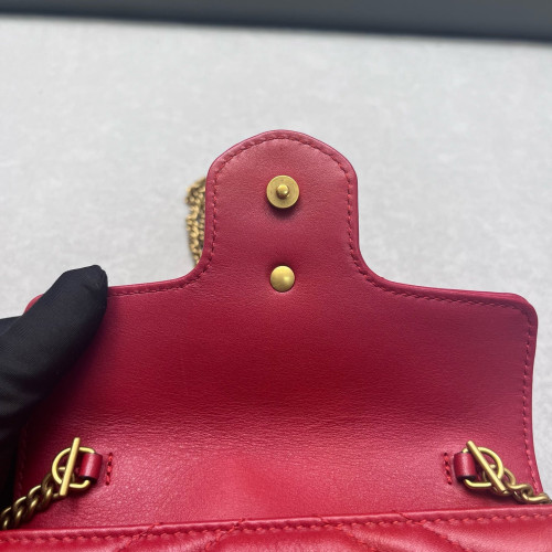Gucci Super Mini GG Marmont Calfskin Red