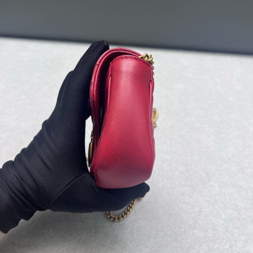 Gucci Super Mini GG Marmont Calfskin Red