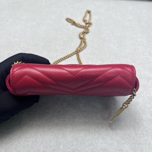 Gucci Super Mini GG Marmont Calfskin Red