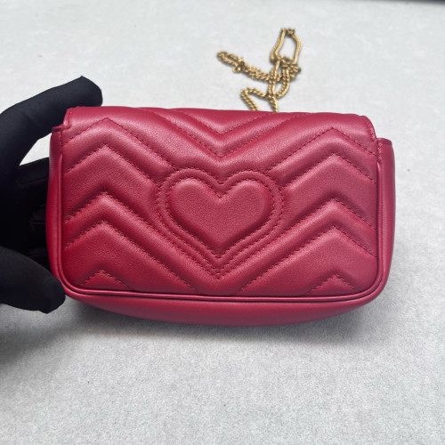 Gucci Super Mini GG Marmont Calfskin Red