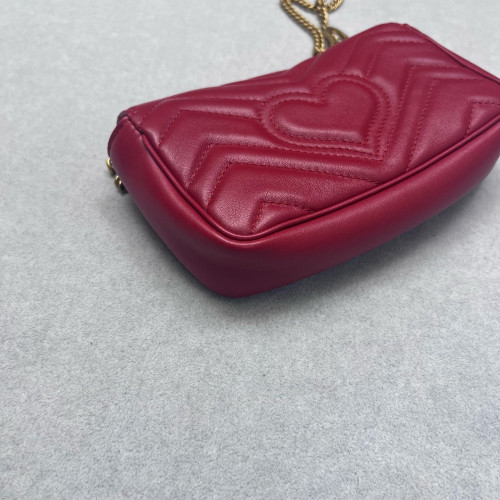 Gucci Super Mini GG Marmont Calfskin Red