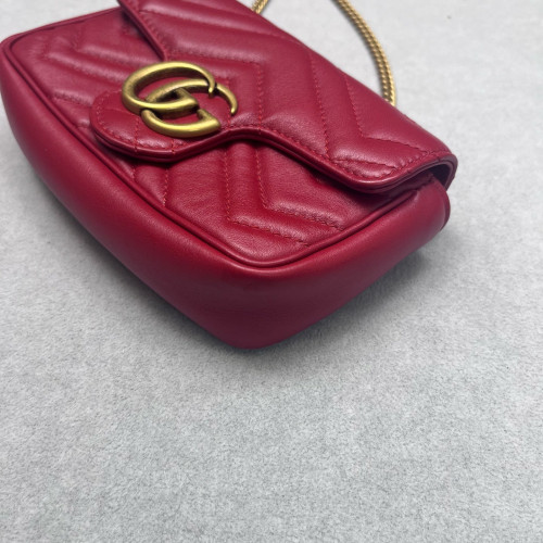 Gucci Super Mini GG Marmont Calfskin Red