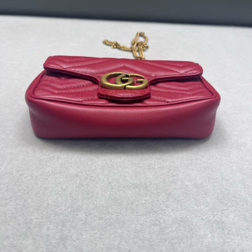 Gucci Super Mini GG Marmont Calfskin Red