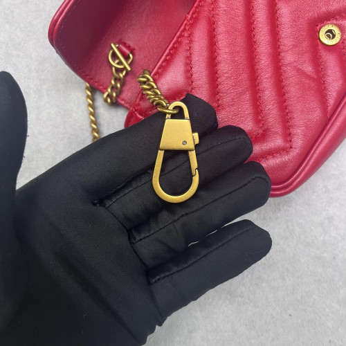 Gucci Super Mini GG Marmont Calfskin Red